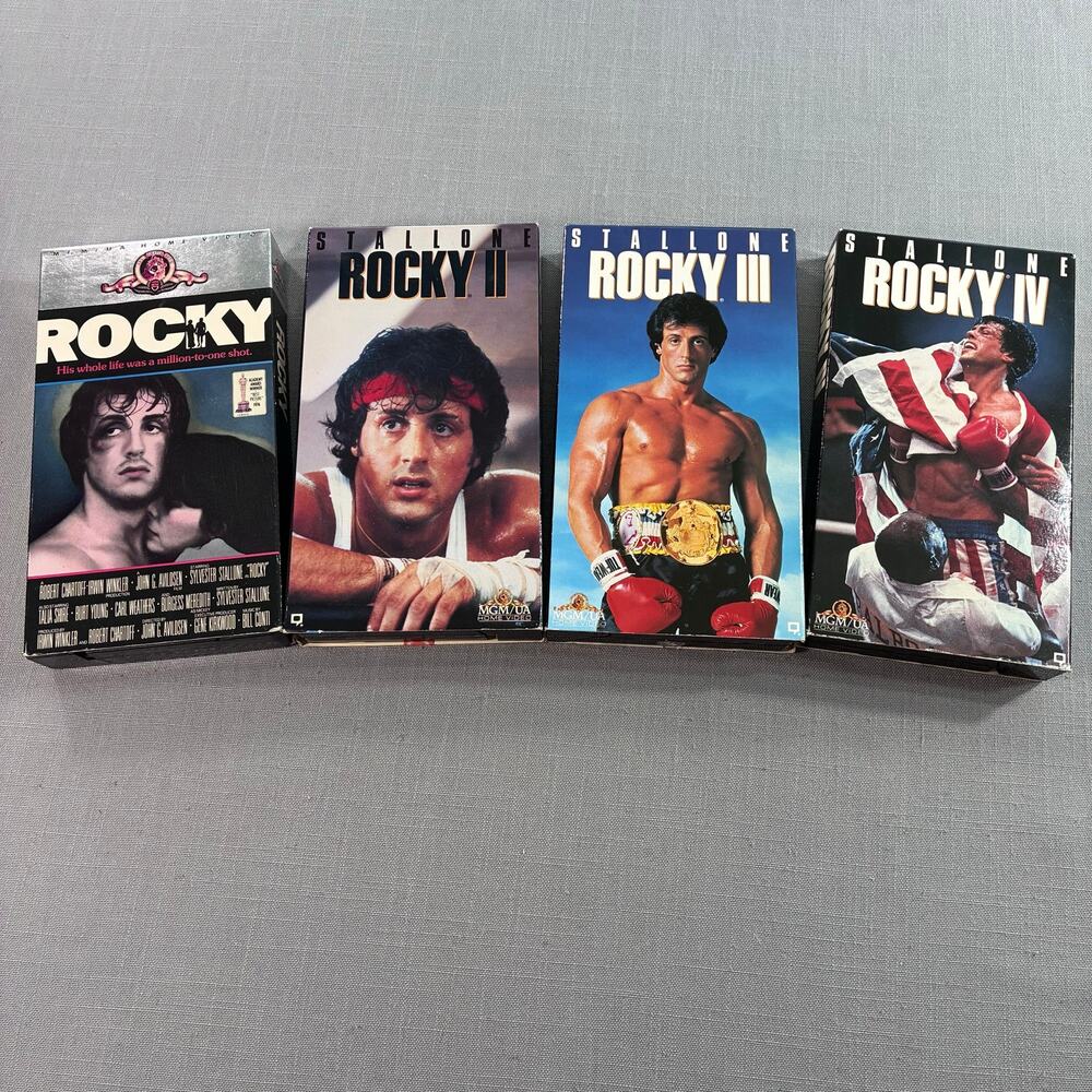 Rocky I II III IV VHS Tape Lot Sylvester Stallone MGM UA Home Video